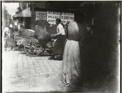 Bedrijvigheid in de Houtkopersdwarsstraat en de Jodenbreestraat in Amsterdam door George Hendrik Breitner