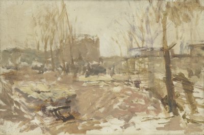 Bouwterrein aan de De Clercqstraat door George Hendrik Breitner
