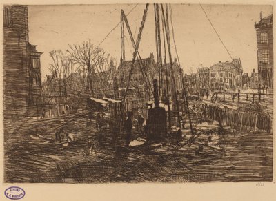Scène in een Nederlandse Stad met Heistelling op de Voorgrond door George Hendrik Breitner