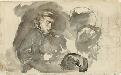 Zittende jongen door George Hendrik Breitner