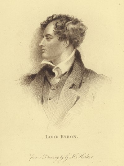 Portret van Lord Byron door George Henry (after) Harlow