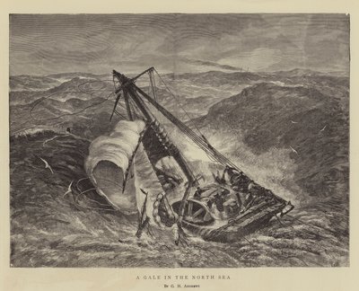 Een storm op de Noordzee door George Henry Andrews