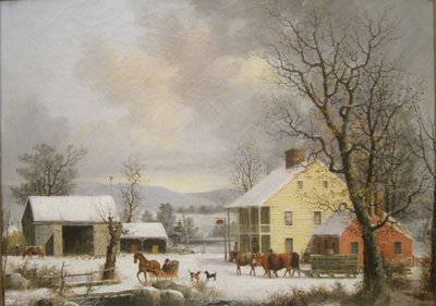 Winter op het platteland (1857) door George Henry Durrie