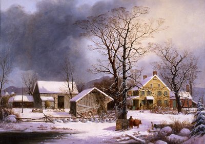 Winter op het platteland, 1862 door George Henry Durrie