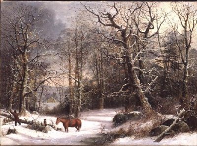 Houthakker in de Winter door George Henry Durrie