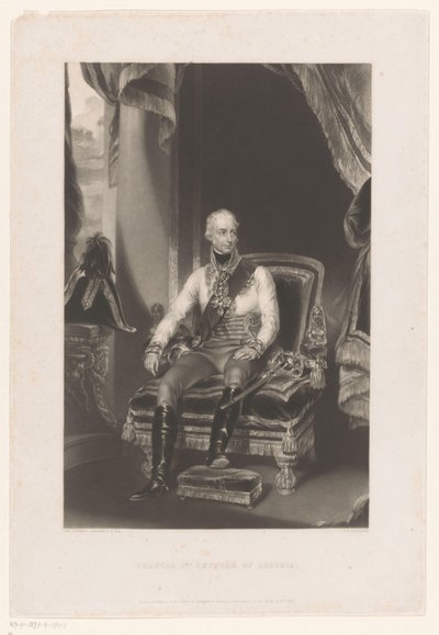 Portret van Frans II Josef Karel, Rooms-Duits keizer door George Henry Phillips