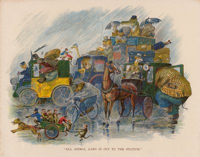 Illustratie voor De reis van de dieren naar zee door George Henry Thompson