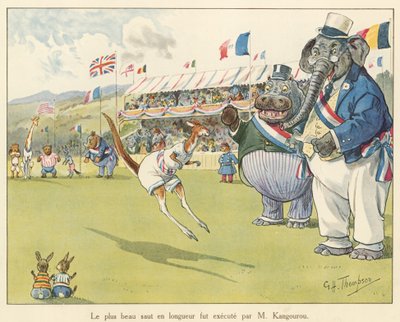 Het beste verspringen werd uitgevoerd door M Kangourou (kleurenlitho) door George Henry Thompson