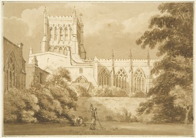 Zuidelijk uitzicht op de kathedraal van Bristol door George Holmes
