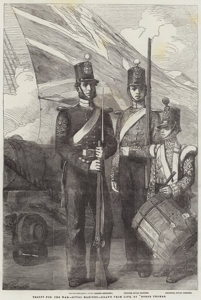 Troepen voor de oorlog, Royal Marines door George Housman Thomas