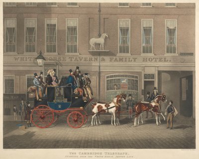 Koetsen: De Cambridge Telegraph, vertrekkend vanaf het Witte Paard door George Hunt