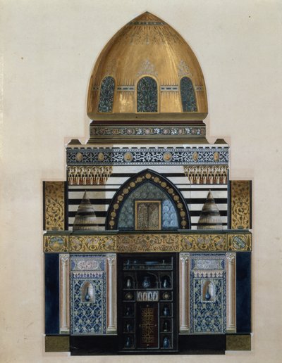 Ontwerp voor de Arabische Hal in Leighton House, Londen, 1880 door George II Aitchison