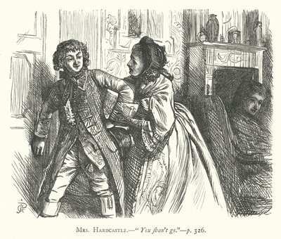 Illustratie voor She Stoops To Conquer (gravure) door George John Pinwell