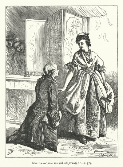 Illustratie voor She Stoops To Conquer (gravure) door George John Pinwell