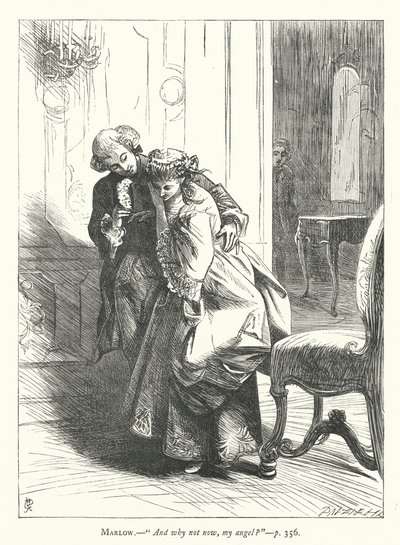 Illustratie voor She Stoops To Conquer door George John Pinwell