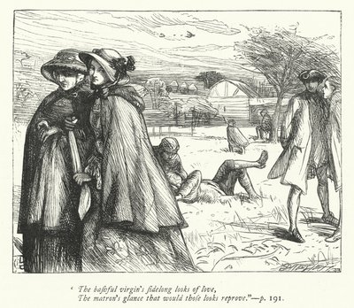 Illustratie voor The Deserted Village (gravure) door George John Pinwell