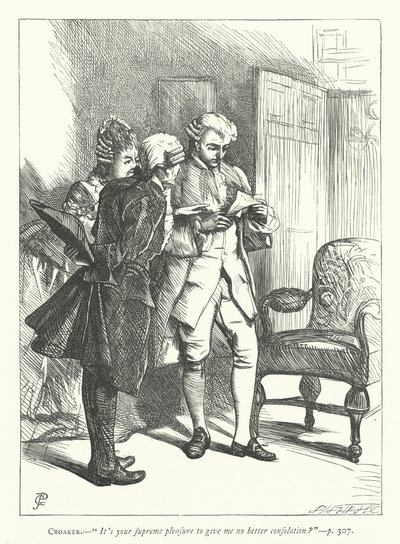 Illustratie voor The Good-Natured Man (gravure) door George John Pinwell