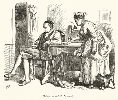 Oliver Goldsmith en zijn Hospita door George John Pinwell