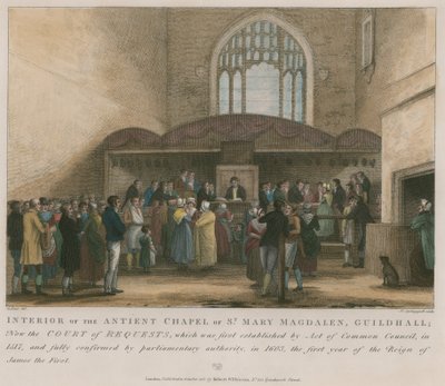 Interieur van de oude kapel van St. Mary Magdelene, Guildhall door George Jones
