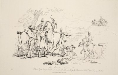 La Sainte Haye: Dichtbij een groot gebouw dat afwisselend door Vriend en Vijand wordt bezet, uitgegeven door J. Booth, 1816 door George Jones