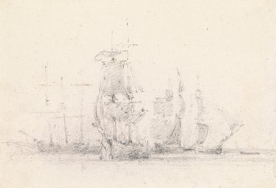 Studie van zeilschepen door George Jones
