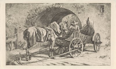 Kolenwagen bij een poort door George Jooss