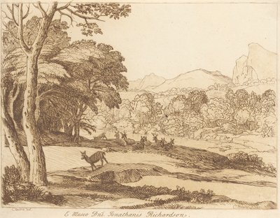 Zonder titel: Landschap met herten door George Knapton