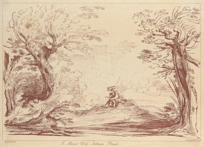 Zonder titel: Landschap met figuren door George Knapton