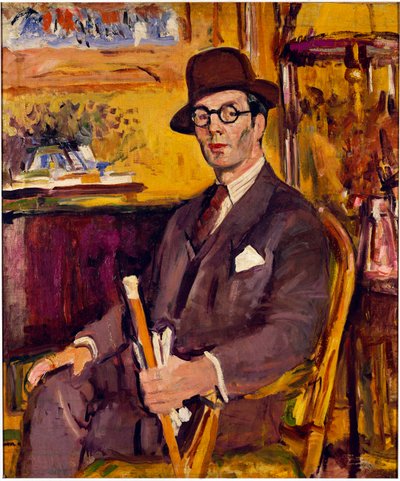 De Malacca Stok, een Portret van Duncan Macdonald, Esq., Zittend door George Leslie Hunter