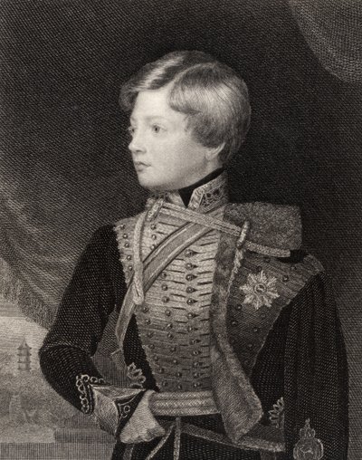 George V, Koning van Hannover, gegraveerd door T.A. Dean, uit 