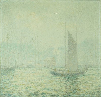 Havenmist (olieverf op doek) door George Loftus Noyes