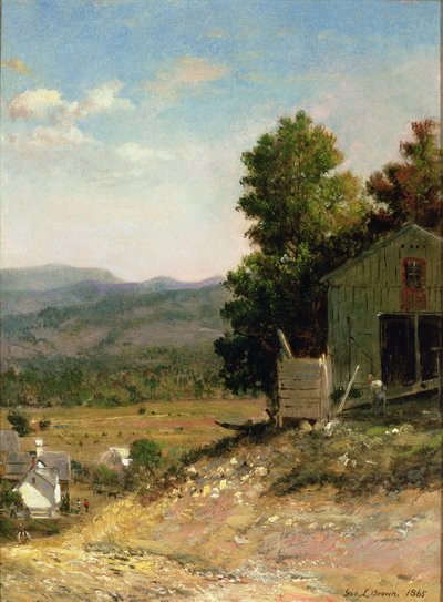 Studie van oude schuur, West Campton, New Hampshire, 1865 door George Loring Brown