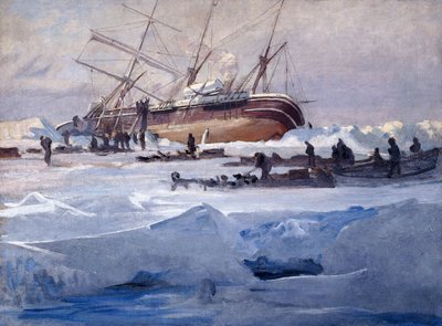De Endurance verpletterd in het ijs van de Weddellzee, oktober 1915 door George Marston