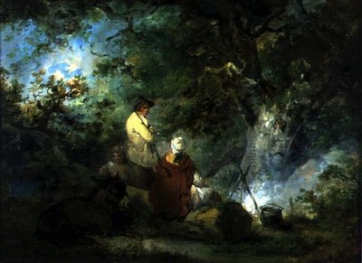 Zigeuners bij een Kampvuur door George Morland