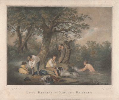 Set van Vier: Jongens aan het Baden door George Morland