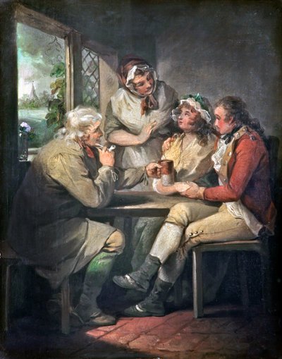 De terugkeer van de soldaat, ca. 1790 (olieverf op doek) door George Morland