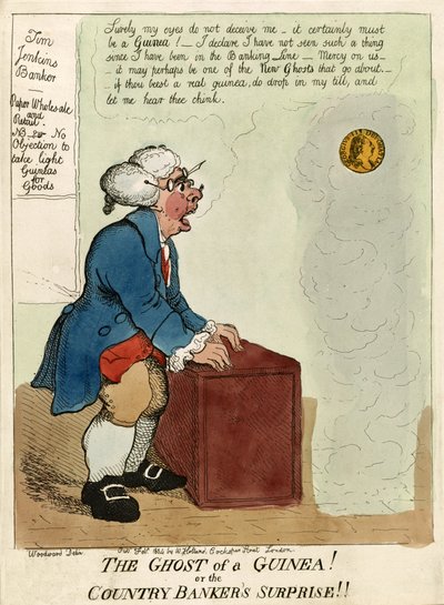 De Geest van een Guinea! of De Verrassing van de Landbankier!, pub. 1804 door George Moutard Woodward