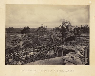 Verdedigingswerken van de rebellen voor Atlanta, Georgia, nr. 1 door George N. Barnard