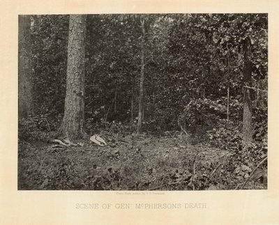 Scène van de dood van generaal McPherson, Georgia, uit Fotografische Beelden van Sherman