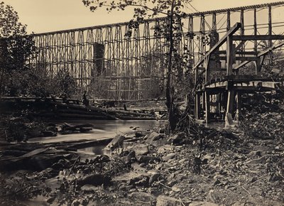Schraagbrug bij Whiteside door George N. Barnard