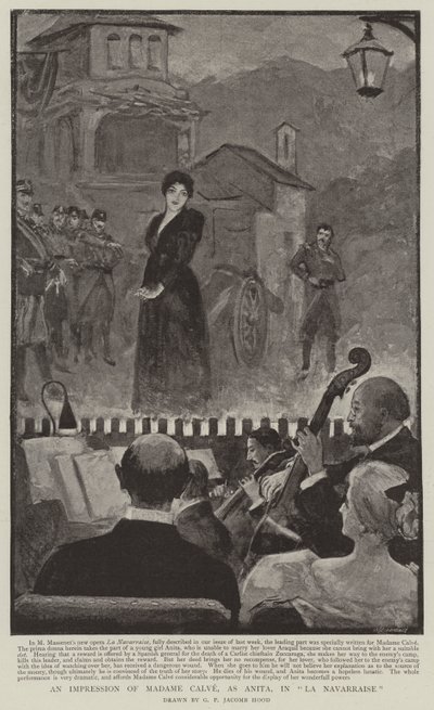 Een Indruk van Madame Calve, als Anita, in La Navarraise door George Percy Jacomb Hood