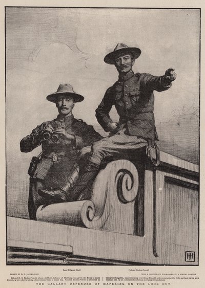 De dappere verdediger van Mafeking op de uitkijk door George Percy Jacomb Hood