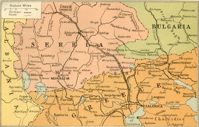 Kaart van het Salonica Front, 1919 door George Philip and Son Ltd