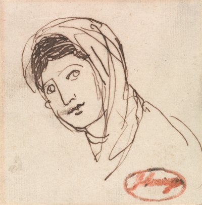 Een vrouwelijk hoofd door George Romney