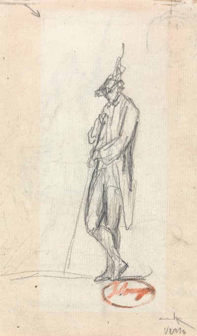 Een staande mannelijke figuur door George Romney