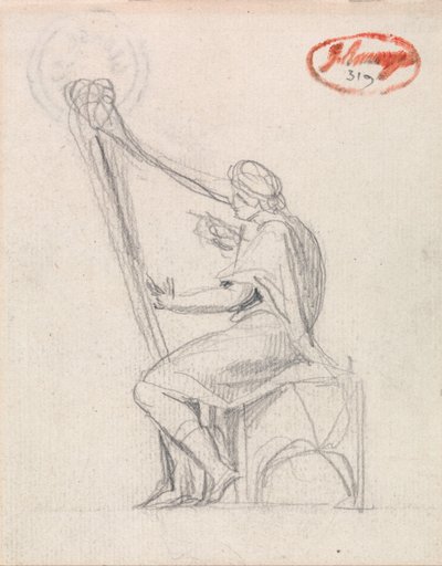 David speelt harp door George Romney