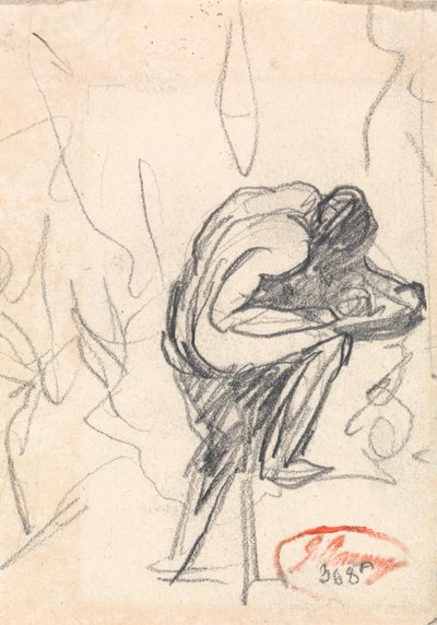 Figuur staand, met gebogen knie door George Romney