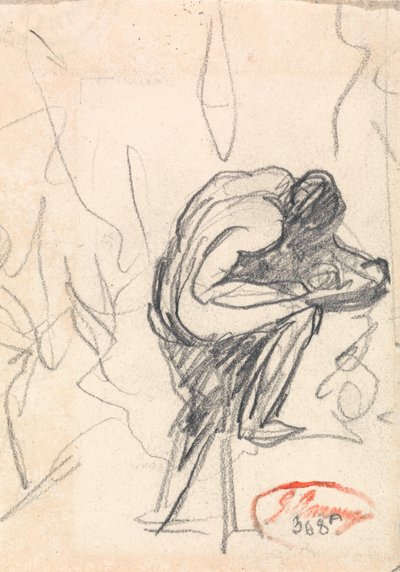 Figuur: staand, met een gebogen knie door George Romney