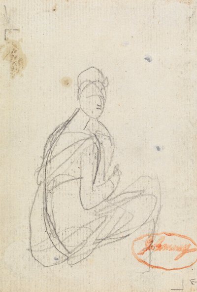 Figuur Studie van een vrouw door George Romney