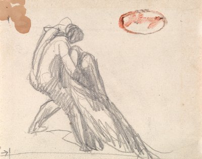 Figuur die een flauwvallende figuur ondersteunt door George Romney